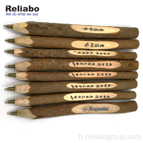 Stylo à bille en bois promotionnel en gros avec logo personnalisé